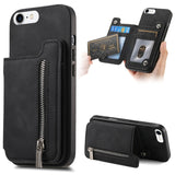 Retro MagSafe Zipper Wallet Card Bag Back Phone Case, For iPhone 11 Pro Max, For iPhone 11, For iPhone 11 Pro, For iPhone XR, For iPhone XS Max, For iPhone 7 / 8 / SE 2022