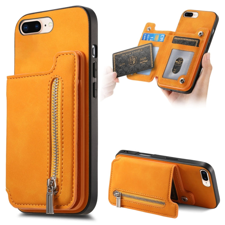 Retro MagSafe Zipper Wallet Card Bag Back Phone Case, For iPhone 12 / 12 Pro, For iPhone X / XS, For iPhone 7 Plus / 8 Plus
