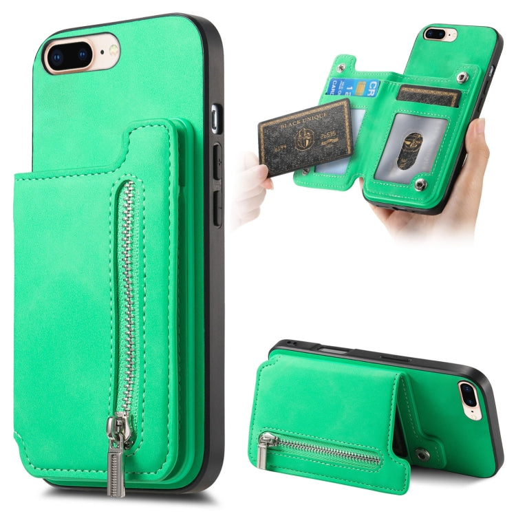 Retro MagSafe Zipper Wallet Card Bag Back Phone Case, For iPhone 12 / 12 Pro, For iPhone X / XS, For iPhone 7 Plus / 8 Plus