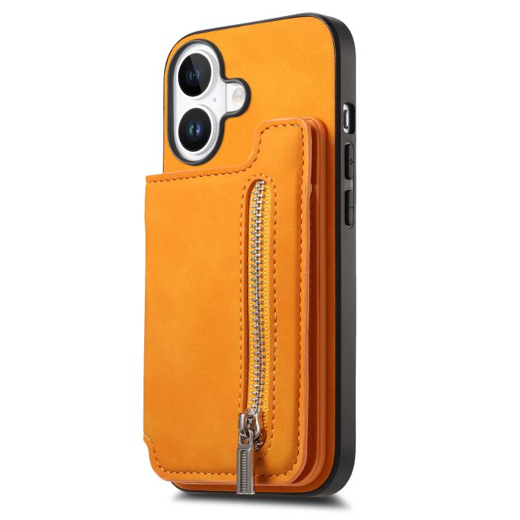 Retro MagSafe Zipper Wallet Card Bag Back Phone Case, For iPhone 17, For iPhone Air, For iPhone 16 Pro Max, For iPhone 16 Pro, For iPhone 16 Plus, For iPhone 16