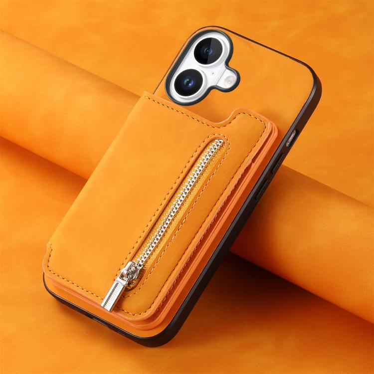 Retro MagSafe Zipper Wallet Card Bag Back Phone Case, For iPhone 17, For iPhone Air, For iPhone 16 Pro Max, For iPhone 16 Pro, For iPhone 16 Plus, For iPhone 16