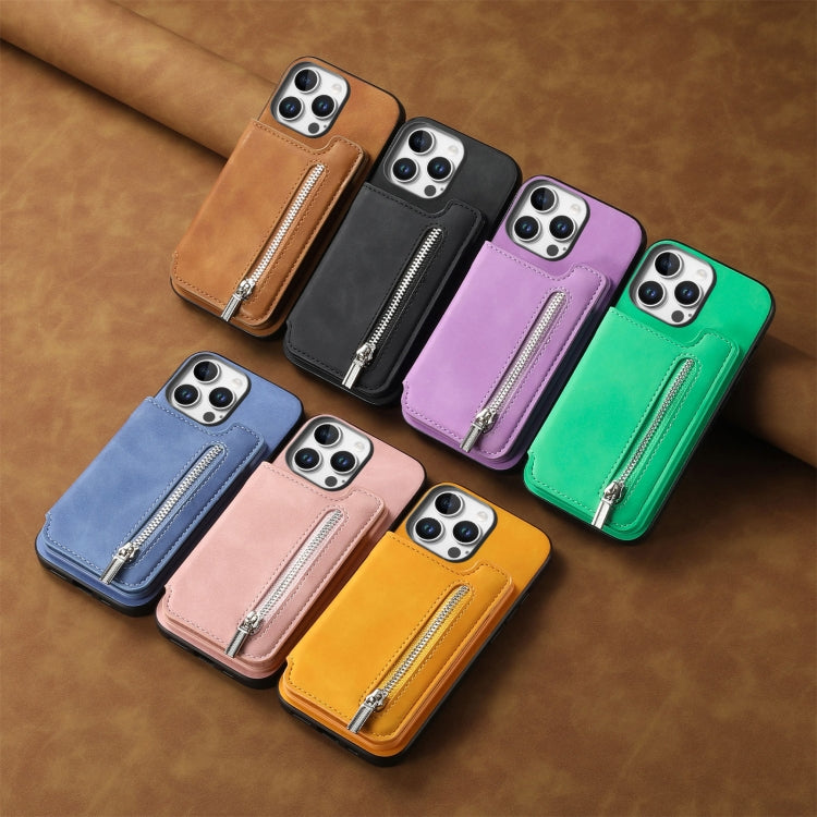 Retro MagSafe Zipper Wallet Card Bag Back Phone Case, For iPhone 12 / 12 Pro, For iPhone X / XS, For iPhone 7 Plus / 8 Plus