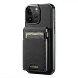 Suteni H19 Litchi Grain 2-in-1 MagSafe Removable Card Box Back Phone Case, For iPhone 12 Pro, For iPhone 17e / 16e