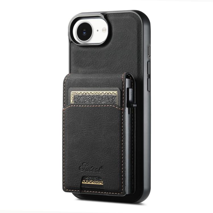 Suteni H19 Litchi Grain 2-in-1 MagSafe Removable Card Box Back Phone Case, For iPhone 12 Pro, For iPhone 17e / 16e