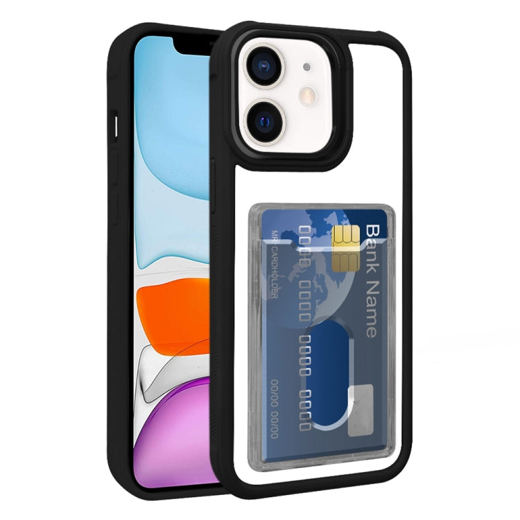 Electroplated Card Bag Acrylic Hybrid TPU Phone Case, For iPhone 12 Pro Max, For iPhone 12 Pro, For iPhone 11 Pro Max, For iPhone 11