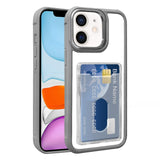 Electroplated Card Bag Acrylic Hybrid TPU Phone Case, For iPhone 12 Pro Max, For iPhone 12 Pro, For iPhone 11 Pro Max, For iPhone 11