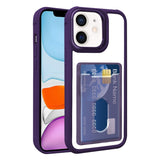 Electroplated Card Bag Acrylic Hybrid TPU Phone Case, For iPhone 12 Pro Max, For iPhone 12 Pro, For iPhone 11 Pro Max, For iPhone 11