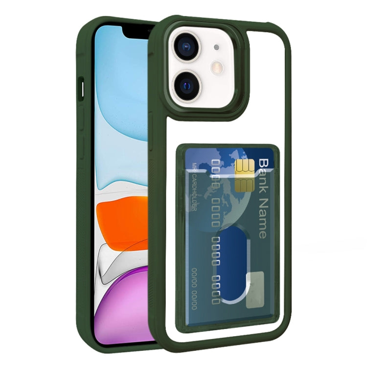 Electroplated Card Bag Acrylic Hybrid TPU Phone Case, For iPhone 12 Pro Max, For iPhone 12 Pro, For iPhone 11 Pro Max, For iPhone 11