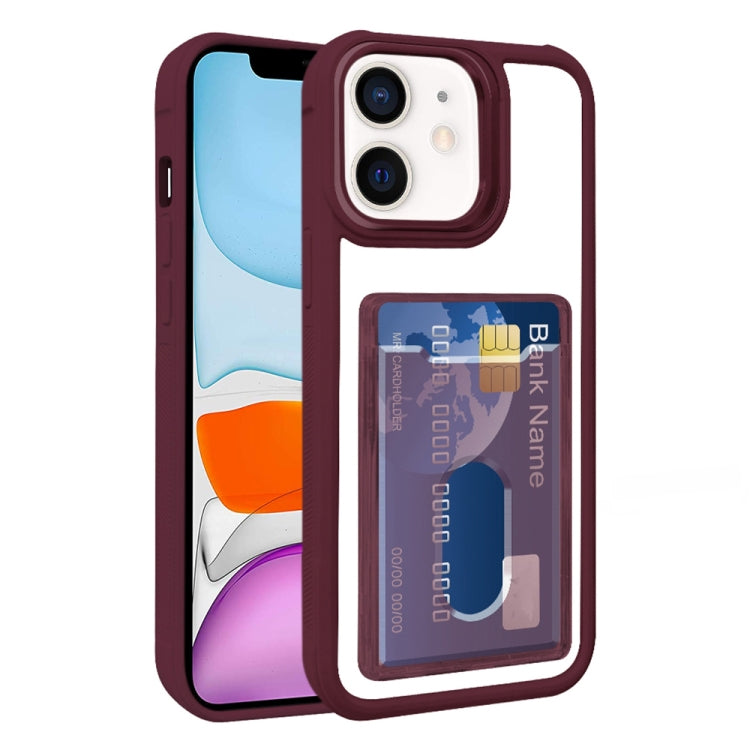 Electroplated Card Bag Acrylic Hybrid TPU Phone Case, For iPhone 12 Pro Max, For iPhone 12 Pro, For iPhone 11 Pro Max, For iPhone 11
