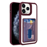 Electroplated Card Bag Acrylic Hybrid TPU Phone Case, For iPhone 12 Pro Max, For iPhone 12 Pro, For iPhone 11 Pro Max, For iPhone 11