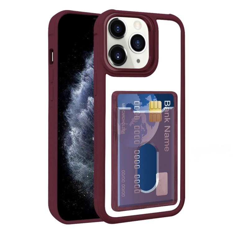 Electroplated Card Bag Acrylic Hybrid TPU Phone Case, For iPhone 12 Pro Max, For iPhone 12 Pro, For iPhone 11 Pro Max, For iPhone 11