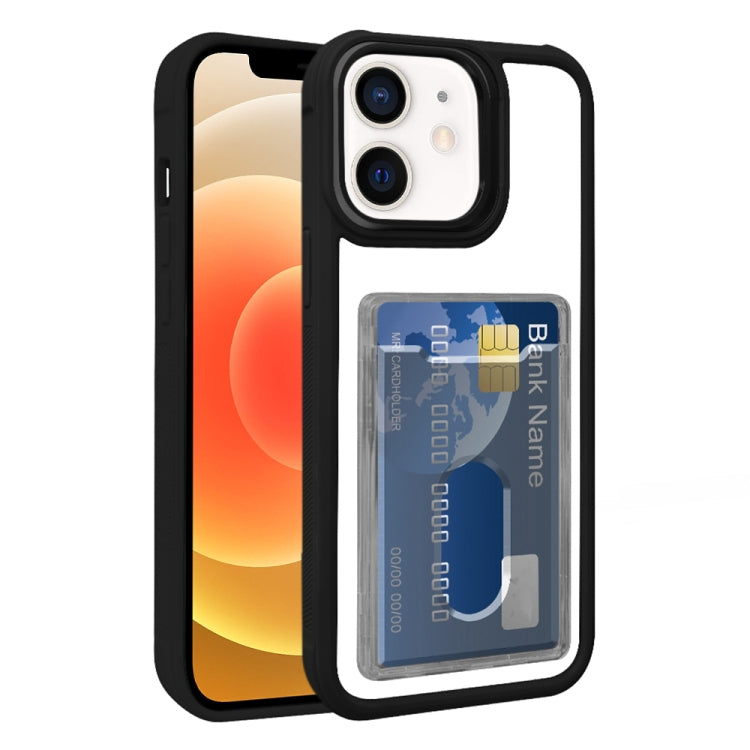 Electroplated Card Bag Acrylic Hybrid TPU Phone Case, For iPhone 12, For iPhone 12 Pro Max, For iPhone 12 Pro, For iPhone 11 Pro Max, For iPhone 11