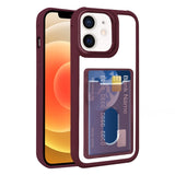 Electroplated Card Bag Acrylic Hybrid TPU Phone Case, For iPhone 12, For iPhone 12 Pro Max, For iPhone 12 Pro, For iPhone 11 Pro Max, For iPhone 11