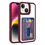 Electroplated Card Bag Acrylic Hybrid TPU Phone Case, For iPhone 14 Plus, For iPhone 14, For iPhone 14 Pro Max, For iPhone 13 Pro Max, For iPhone 13 Pro, For iPhone 13