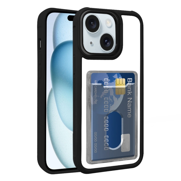 Electroplated Card Bag Acrylic Hybrid TPU Phone Case, For iPhone 16 Plus, For iPhone 16, For iPhone 15 Pro Max, For iPhone 15 Plus, For iPhone 15, For iPhone 14 Plus