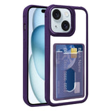 Electroplated Card Bag Acrylic Hybrid TPU Phone Case, For iPhone 16 Plus, For iPhone 16, For iPhone 15 Pro Max, For iPhone 15 Plus, For iPhone 15, For iPhone 14 Plus