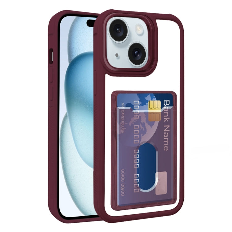 Electroplated Card Bag Acrylic Hybrid TPU Phone Case, For iPhone 16 Plus, For iPhone 16, For iPhone 15 Pro Max, For iPhone 15 Plus, For iPhone 15, For iPhone 14 Plus
