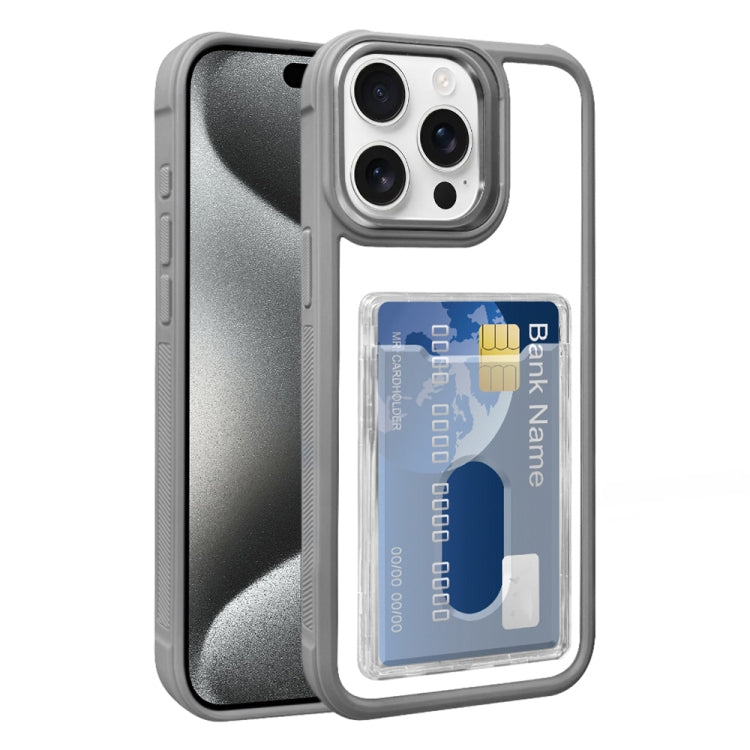 Electroplated Card Bag Acrylic Hybrid TPU Phone Case, For iPhone 16 Pro, For iPhone 16 Plus, For iPhone 16, For iPhone 15 Pro Max, For iPhone 15 Plus, For iPhone 15