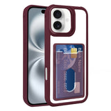 Electroplated Card Bag Acrylic Hybrid TPU Phone Case, For iPhone 16 Pro, For iPhone 16 Plus, For iPhone 16, For iPhone 15 Pro Max, For iPhone 15 Plus, For iPhone 15