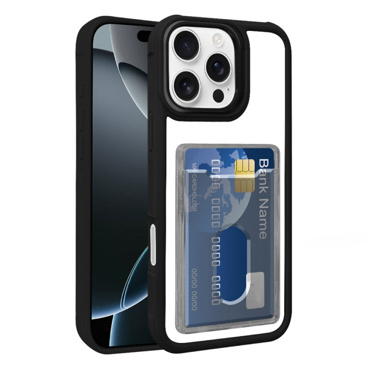 Electroplated Card Bag Acrylic Hybrid TPU Phone Case, For iPhone 16 Pro, For iPhone 16 Plus, For iPhone 16, For iPhone 15 Pro Max, For iPhone 15 Plus, For iPhone 15