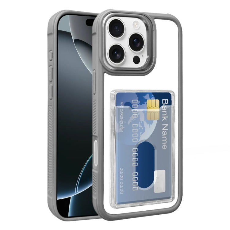 Electroplated Card Bag Acrylic Hybrid TPU Phone Case, For iPhone 16 Pro, For iPhone 16 Plus, For iPhone 16, For iPhone 15 Pro Max, For iPhone 15 Plus, For iPhone 15