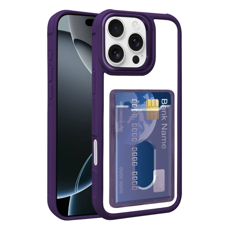 Electroplated Card Bag Acrylic Hybrid TPU Phone Case, For iPhone 16 Pro, For iPhone 16 Plus, For iPhone 16, For iPhone 15 Pro Max, For iPhone 15 Plus, For iPhone 15
