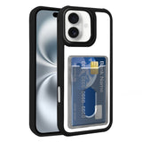 Electroplated Card Bag Acrylic Hybrid TPU Phone Case, For iPhone 16 Pro, For iPhone 16 Plus, For iPhone 16, For iPhone 15 Pro Max, For iPhone 15 Plus, For iPhone 15