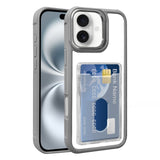 Electroplated Card Bag Acrylic Hybrid TPU Phone Case, For iPhone 16 Pro, For iPhone 16 Plus, For iPhone 16, For iPhone 15 Pro Max, For iPhone 15 Plus, For iPhone 15