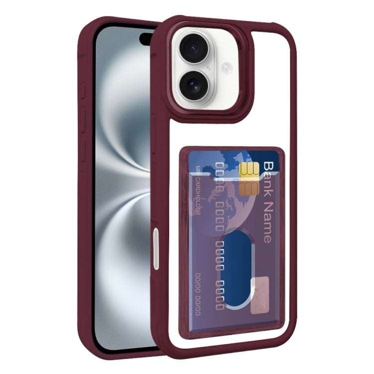 Electroplated Card Bag Acrylic Hybrid TPU Phone Case, For iPhone 16 Pro, For iPhone 16 Plus, For iPhone 16, For iPhone 15 Pro Max, For iPhone 15 Plus, For iPhone 15
