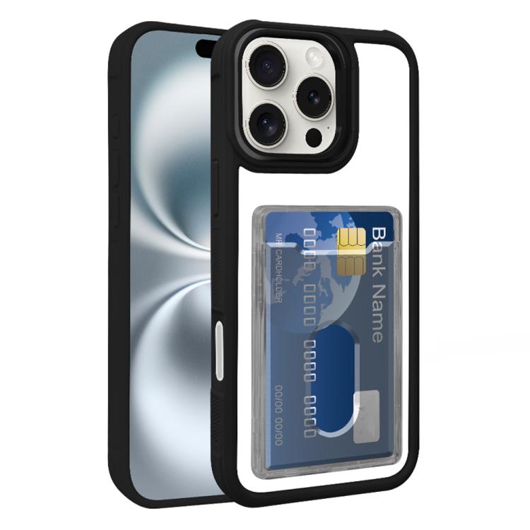 Electroplated Card Bag Acrylic Hybrid TPU Phone Case, For iPhone 17 Pro Max, For iPhone 17 Pro, For iPhone 17, For iPhone Air, For iPhone 16 Pro Max, For iPhone 16 Pro