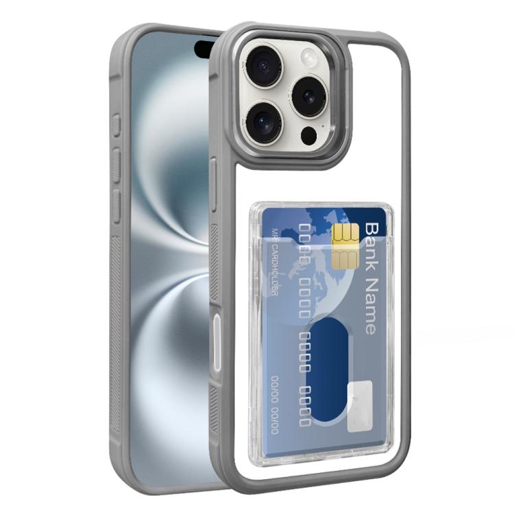 Electroplated Card Bag Acrylic Hybrid TPU Phone Case, For iPhone 17 Pro Max, For iPhone 17 Pro, For iPhone 17, For iPhone Air, For iPhone 16 Pro Max, For iPhone 16 Pro