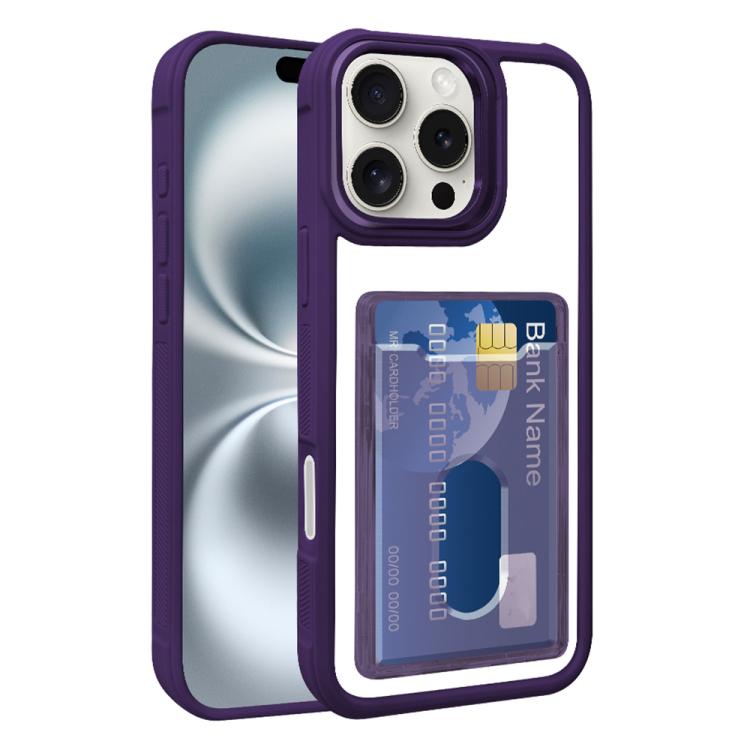 Electroplated Card Bag Acrylic Hybrid TPU Phone Case, For iPhone 17 Pro Max, For iPhone 17 Pro, For iPhone 17, For iPhone Air, For iPhone 16 Pro Max, For iPhone 16 Pro