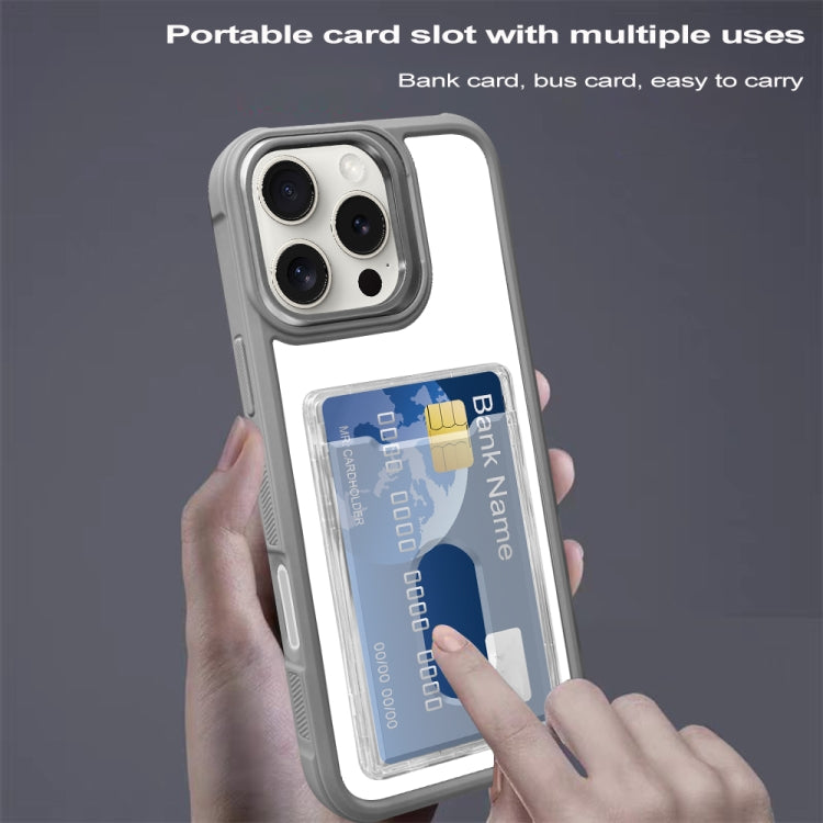 Electroplated Card Bag Acrylic Hybrid TPU Phone Case, For iPhone 14 Plus, For iPhone 14, For iPhone 14 Pro Max, For iPhone 13 Pro Max, For iPhone 13 Pro, For iPhone 13