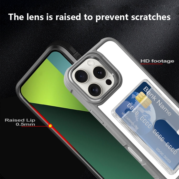 Electroplated Card Bag Acrylic Hybrid TPU Phone Case, For iPhone 16 Pro, For iPhone 16 Plus, For iPhone 16, For iPhone 15 Pro Max, For iPhone 15 Plus, For iPhone 15