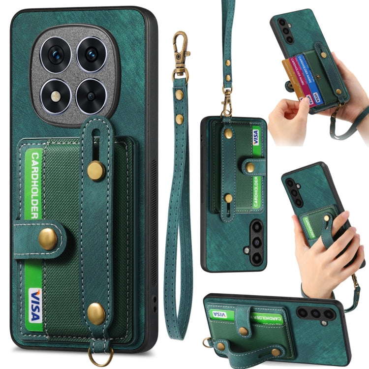 Retro Cross Wristband Wallet Leather Back Phone Case, For Xiaomi Redmi Note 14 Pro+ 5G, For Xiaomi Redmi Note 14 Pro 5G
