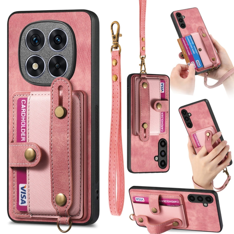 Retro Cross Wristband Wallet Leather Back Phone Case, For Xiaomi Redmi Note 14 Pro+ 5G, For Xiaomi Redmi Note 14 Pro 5G