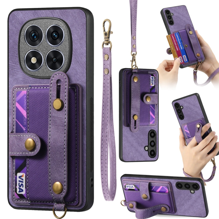 Retro Cross Wristband Wallet Leather Back Phone Case, For Xiaomi Redmi Note 14 Pro+ 5G, For Xiaomi Redmi Note 14 Pro 5G