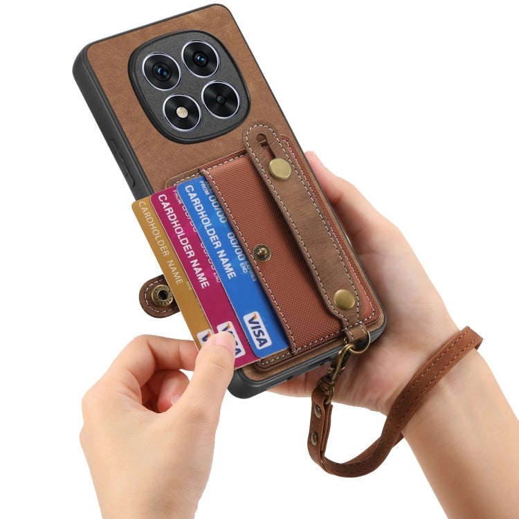 Retro Cross Wristband Wallet Leather Back Phone Case, For Xiaomi Redmi Note 14 Pro+ 5G, For Xiaomi Redmi Note 14 Pro 5G