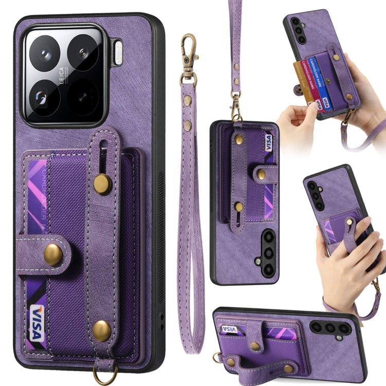 Retro Cross Wristband Wallet Leather Back Phone Case, For Redmi 15C 5G / 4G Global 171mm, For Redmi K80 Pro / Poco F7 Ultra, For Redmi K80 / Poco F7 Pro, For Redmi Turbo 4, For Xiaomi Poco X7 Pro, For Xiaomi 15 Pro, For Xiaomi 15                       ...