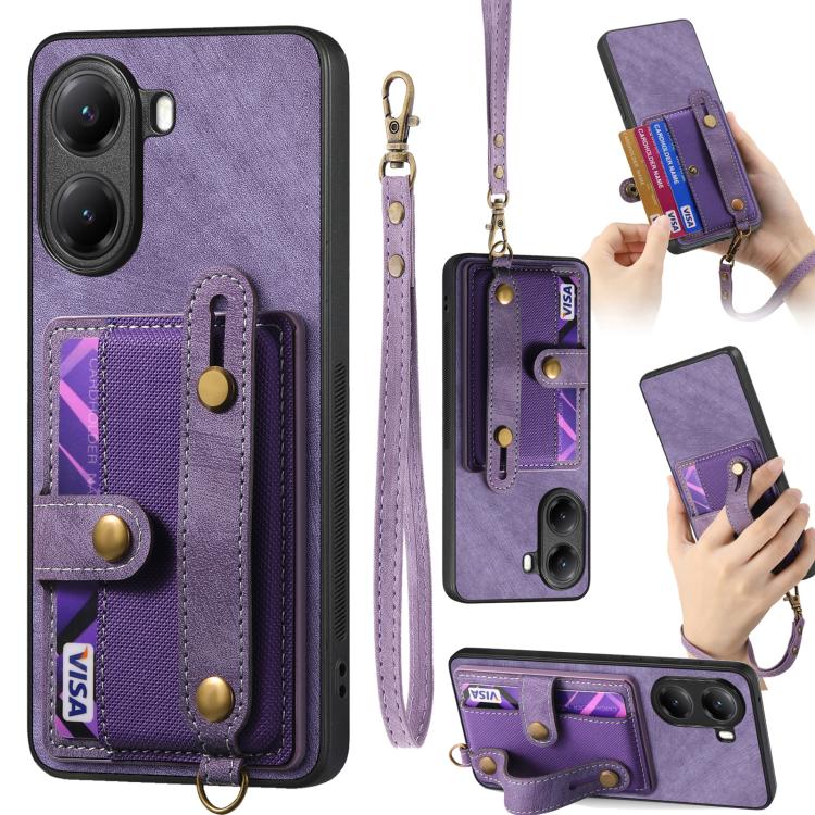 Retro Cross Wristband Wallet Leather Back Phone Case, For Redmi 15C 5G / 4G Global 171mm, For Redmi K80 Pro / Poco F7 Ultra, For Redmi K80 / Poco F7 Pro, For Redmi Turbo 4, For Xiaomi Poco X7 Pro, For Xiaomi 15 Pro, For Xiaomi 15                       ...
