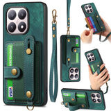 Retro Cross Wristband Wallet Leather Back Phone Case, For Redmi Note 15 Pro+ 5G, For Redmi Note 15 4G / 5G Global 164mm, For Redmi Note 15 Pro 4G Global 163.2mm, For Xiaomi 17 Pro Max, For Redmi Note 15 Pro 5G, For Xiaomi 17 Pro, For Xiaomi 15T Pro    ...