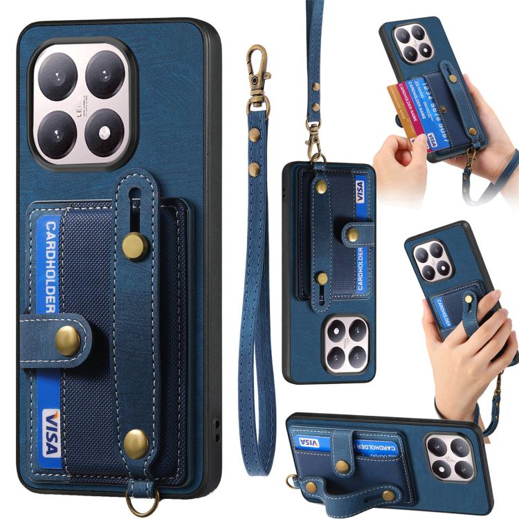 Retro Cross Wristband Wallet Leather Back Phone Case, For Redmi Note 15 Pro+ 5G, For Redmi Note 15 4G / 5G Global 164mm, For Redmi Note 15 Pro 4G Global 163.2mm, For Xiaomi 17 Pro Max, For Redmi Note 15 Pro 5G, For Xiaomi 17 Pro, For Xiaomi 15T Pro    ...