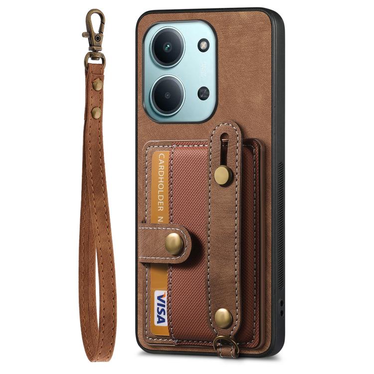 Retro Cross Wristband Wallet Leather Back Phone Case, For Redmi 15C 5G / 4G Global 171mm, For Redmi K80 Pro / Poco F7 Ultra, For Redmi K80 / Poco F7 Pro, For Redmi Turbo 4, For Xiaomi Poco X7 Pro, For Xiaomi 15 Pro, For Xiaomi 15                       ...