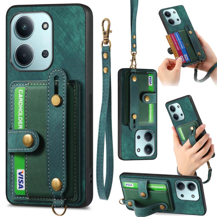 Retro Cross Wristband Wallet Leather Back Phone Case, For Redmi 15C 5G / 4G Global 171mm, For Redmi K80 Pro / Poco F7 Ultra, For Redmi K80 / Poco F7 Pro, For Redmi Turbo 4, For Xiaomi Poco X7 Pro, For Xiaomi 15 Pro, For Xiaomi 15                       ...