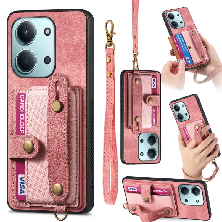 Retro Cross Wristband Wallet Leather Back Phone Case, For Redmi 15C 5G / 4G Global 171mm, For Redmi K80 Pro / Poco F7 Ultra, For Redmi K80 / Poco F7 Pro, For Redmi Turbo 4, For Xiaomi Poco X7 Pro, For Xiaomi 15 Pro, For Xiaomi 15                       ...