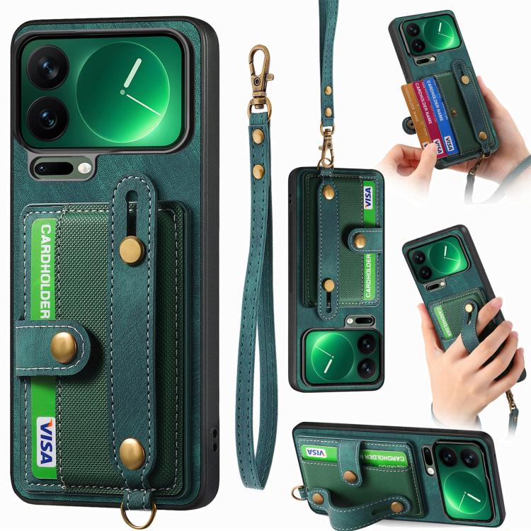 Retro Cross Wristband Wallet Leather Back Phone Case, For Redmi Note 15 Pro+ 5G, For Redmi Note 15 4G / 5G Global 164mm, For Redmi Note 15 Pro 4G Global 163.2mm, For Xiaomi 17 Pro Max, For Redmi Note 15 Pro 5G, For Xiaomi 17 Pro, For Xiaomi 15T Pro    ...