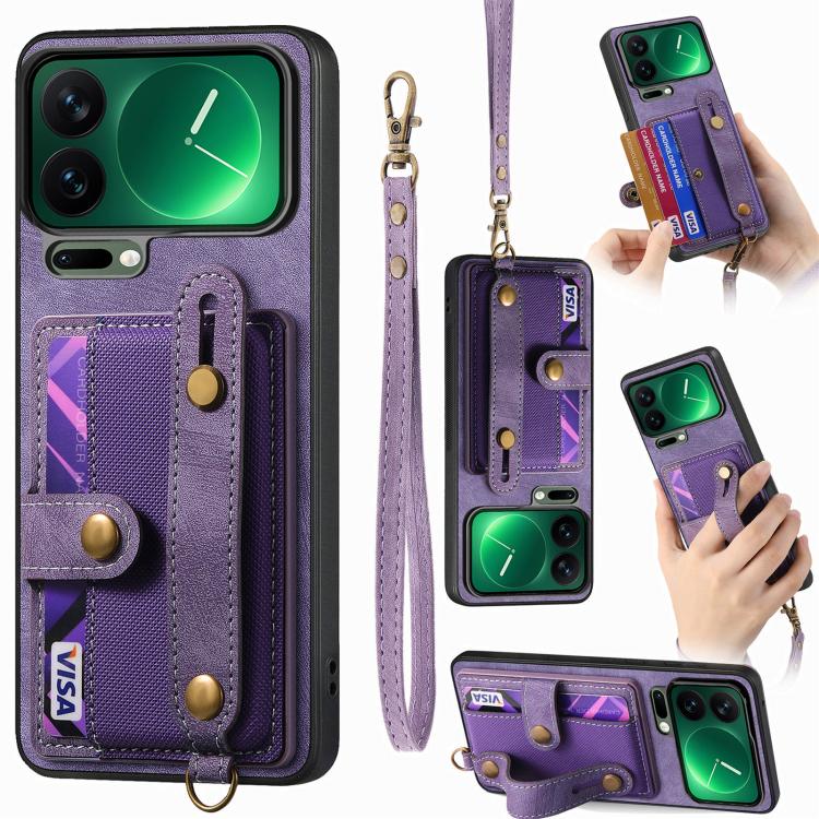 Retro Cross Wristband Wallet Leather Back Phone Case, For Redmi Note 15 Pro+ 5G, For Redmi Note 15 4G / 5G Global 164mm, For Redmi Note 15 Pro 4G Global 163.2mm, For Xiaomi 17 Pro Max, For Redmi Note 15 Pro 5G, For Xiaomi 17 Pro, For Xiaomi 15T Pro    ...