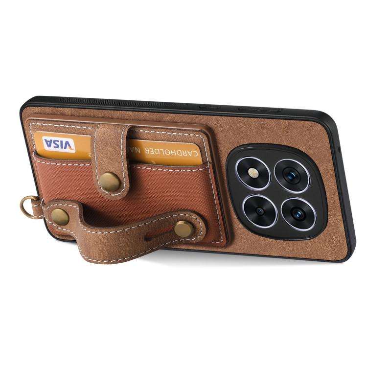 Retro Cross Wristband Wallet Leather Back Phone Case, For Redmi Note 15 Pro+ 5G, For Redmi Note 15 4G / 5G Global 164mm, For Redmi Note 15 Pro 4G Global 163.2mm, For Xiaomi 17 Pro Max, For Redmi Note 15 Pro 5G, For Xiaomi 17 Pro, For Xiaomi 15T Pro    ...