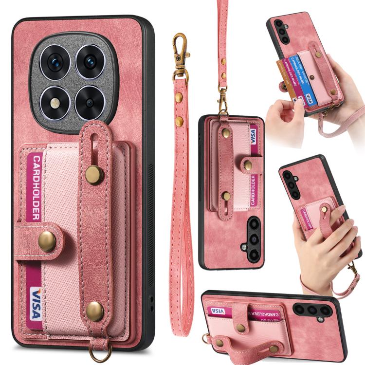 Retro Cross Wristband Wallet Leather Back Phone Case, For Redmi Note 15 Pro+ 5G, For Redmi Note 15 4G / 5G Global 164mm, For Redmi Note 15 Pro 4G Global 163.2mm, For Xiaomi 17 Pro Max, For Redmi Note 15 Pro 5G, For Xiaomi 17 Pro, For Xiaomi 15T Pro    ...