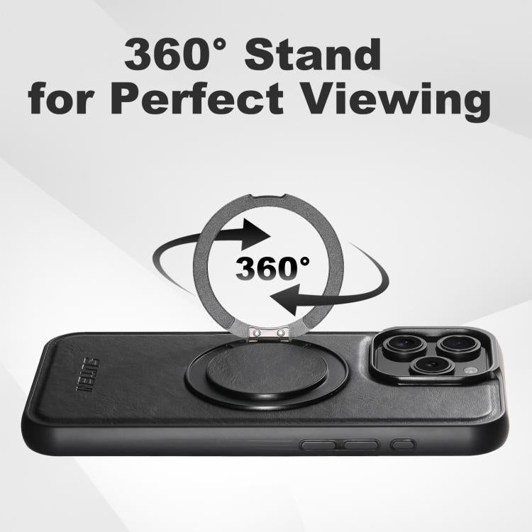Suteni G3 Oil Wax 360 Rotation Holder MagSafe Back Phone Case, For iPhone 14, For iPhone 14 Pro, For iPhone 14 Pro Max, For iPhone 13 Pro Max, For iPhone 13 Pro, For iPhone 13, For iPhone 12, For iPhone 12 Pro Max, For iPhone 12 Pro